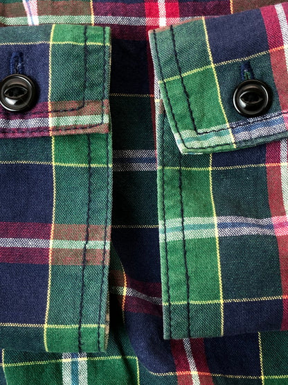 【中古品】【メンズ】 FIVE BROTHER ファイブブラザー 80S CHECK SHIRT チェックシャツ トップス 146-260423-zi-27-min サイズ：S カラー：グリーン/パープル 万代Net店