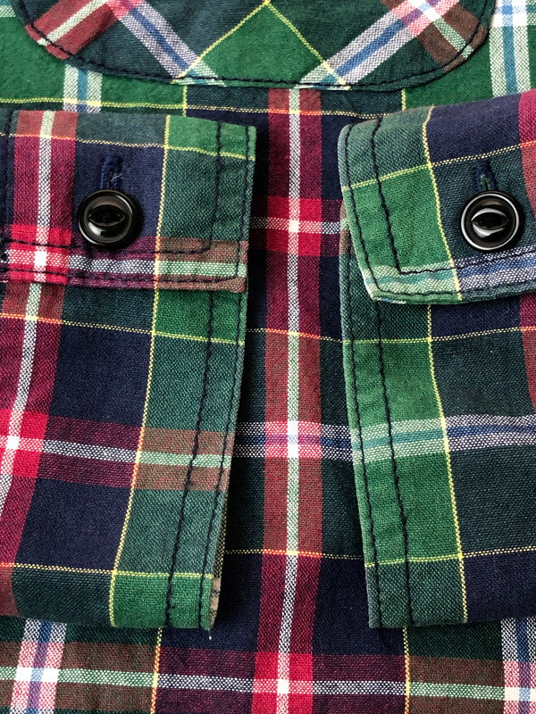 【中古品】【メンズ】 FIVE BROTHER ファイブブラザー 80S CHECK SHIRT チェックシャツ トップス 146-260423-zi-27-min サイズ：S カラー：グリーン/パープル 万代Net店