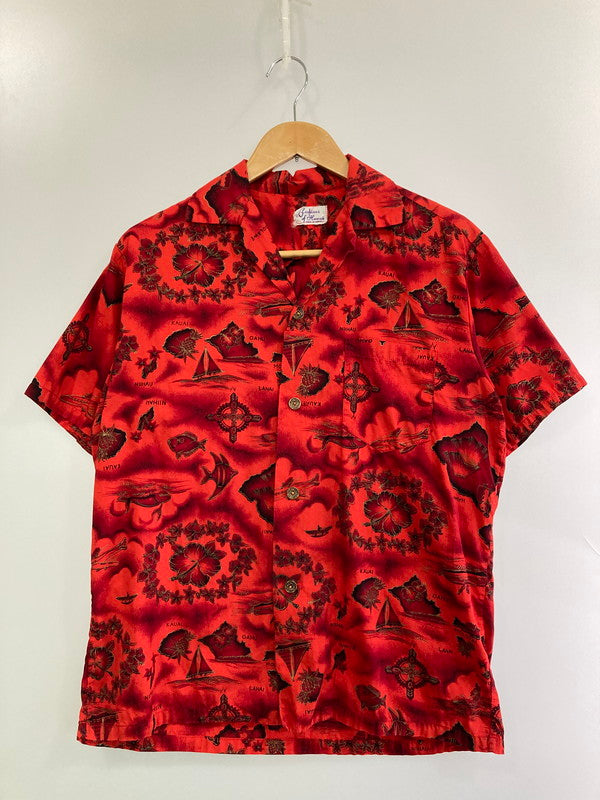 【中古品】【メンズ】 FASHIONS OF HAWAII 60'S ALOHA SHIRT 古銭ボタン アロハシャツ トップス 146-250710-ks-104-min カラー：レッド系 万代Net店
