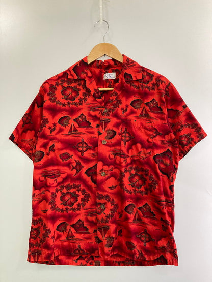 【中古品】【メンズ】 FASHIONS OF HAWAII 60'S ALOHA SHIRT 古銭ボタン アロハシャツ トップス 146-250710-ks-104-min カラー：レッド系 万代Net店