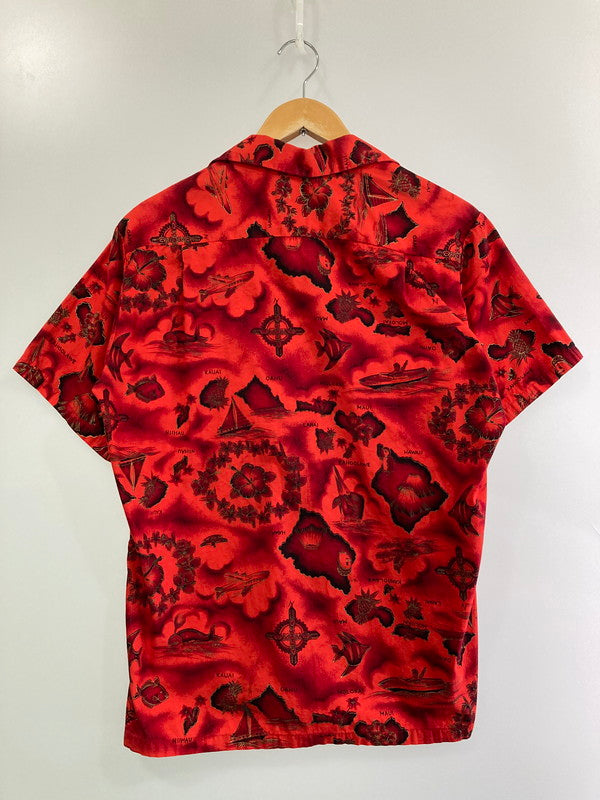 【中古品】【メンズ】 FASHIONS OF HAWAII 60'S ALOHA SHIRT 古銭ボタン アロハシャツ トップス 146-250710-ks-104-min カラー：レッド系 万代Net店