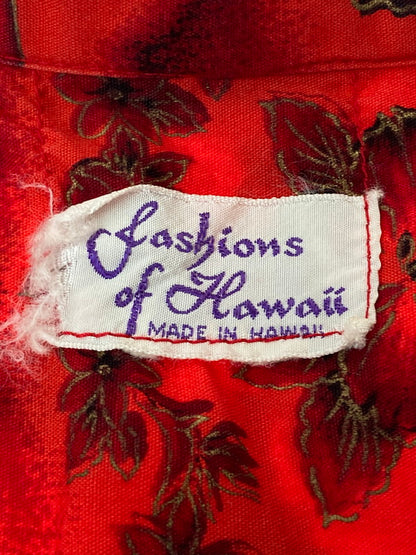 【中古品】【メンズ】 FASHIONS OF HAWAII 60'S ALOHA SHIRT 古銭ボタン アロハシャツ トップス 146-250710-ks-104-min カラー：レッド系 万代Net店