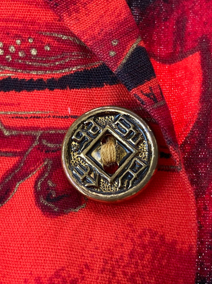 【中古品】【メンズ】 FASHIONS OF HAWAII 60'S ALOHA SHIRT 古銭ボタン アロハシャツ トップス 146-250710-ks-104-min カラー：レッド系 万代Net店