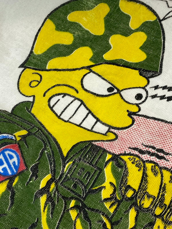 【中古品】【メンズ】 USED ユーズド 90S BOOTLEG SIMPSONS SADDAM HUSSE GULH|FWAR TEE Tシャツ トップス 146-250427-ks-40-min サイズ：L カラー：ホワイト 万代Net店