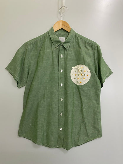 【中古品】【メンズ】 VISVIM ビズビム COTTON LINEN S/S SHIRT 0113305011005 コットン リネン ショートスリーブシャツ 半袖シャツ トップス 140-250501-yn-07-min サイズ：2 カラー：ライトグリーン 万代Net店