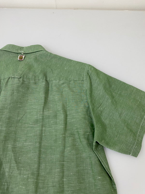 【中古品】【メンズ】 VISVIM ビズビム COTTON LINEN S/S SHIRT 0113305011005 コットン リネン ショートスリーブシャツ 半袖シャツ トップス 140-250501-yn-07-min サイズ：2 カラー：ライトグリーン 万代Net店