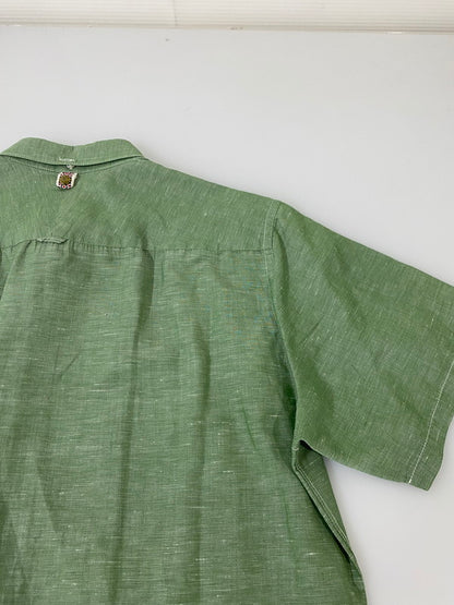 【中古品】【メンズ】 VISVIM ビズビム COTTON LINEN S/S SHIRT 0113305011005 コットン リネン ショートスリーブシャツ 半袖シャツ トップス 140-250501-yn-07-min サイズ：2 カラー：ライトグリーン 万代Net店