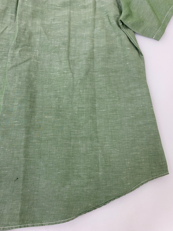 【中古品】【メンズ】 VISVIM ビズビム COTTON LINEN S/S SHIRT 0113305011005 コットン リネン ショートスリーブシャツ 半袖シャツ トップス 140-250501-yn-07-min サイズ：2 カラー：ライトグリーン 万代Net店