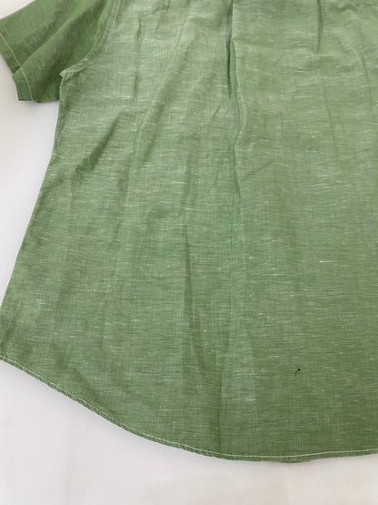 【中古品】【メンズ】 VISVIM ビズビム COTTON LINEN S/S SHIRT 0113305011005 コットン リネン ショートスリーブシャツ 半袖シャツ トップス 140-250501-yn-07-min サイズ：2 カラー：ライトグリーン 万代Net店