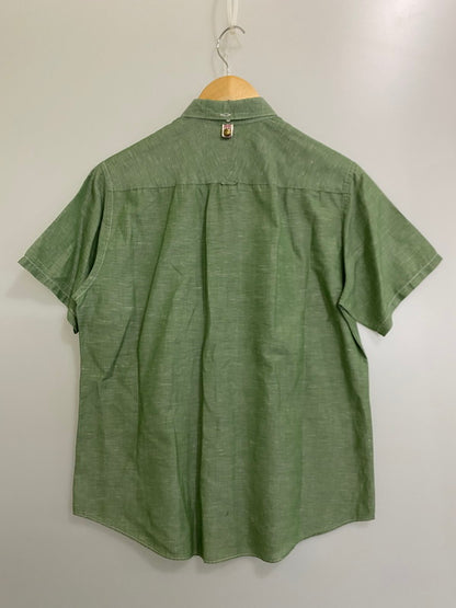 【中古品】【メンズ】 VISVIM ビズビム COTTON LINEN S/S SHIRT 0113305011005 コットン リネン ショートスリーブシャツ 半袖シャツ トップス 140-250501-yn-07-min サイズ：2 カラー：ライトグリーン 万代Net店