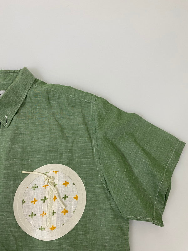 【中古品】【メンズ】 VISVIM ビズビム COTTON LINEN S/S SHIRT 0113305011005 コットン リネン ショートスリーブシャツ 半袖シャツ トップス 140-250501-yn-07-min サイズ：2 カラー：ライトグリーン 万代Net店