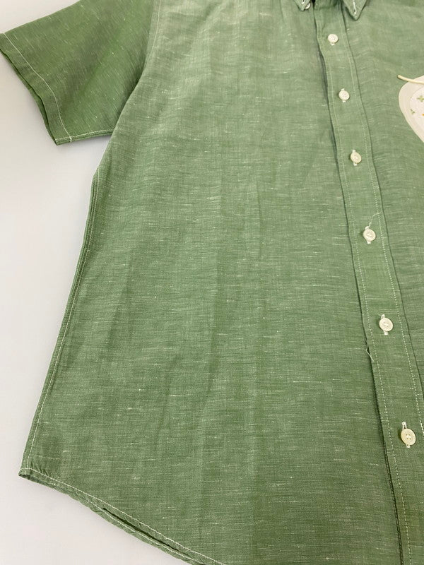 【中古品】【メンズ】 VISVIM ビズビム COTTON LINEN S/S SHIRT 0113305011005 コットン リネン ショートスリーブシャツ 半袖シャツ トップス 140-250501-yn-07-min サイズ：2 カラー：ライトグリーン 万代Net店