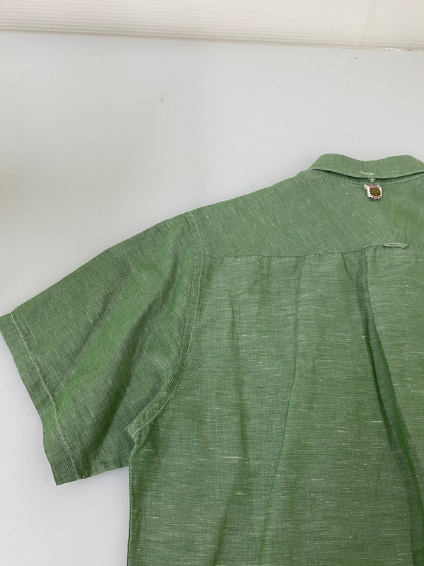【中古品】【メンズ】 VISVIM ビズビム COTTON LINEN S/S SHIRT 0113305011005 コットン リネン ショートスリーブシャツ 半袖シャツ トップス 140-250501-yn-07-min サイズ：2 カラー：ライトグリーン 万代Net店