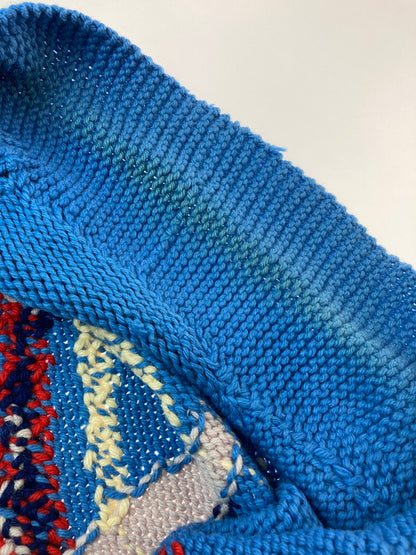 【現状渡し品】【メンズ】 VINTAGE ヴィンテージ 50-60S 飛行機柄カウチンニット 146-250427-ks-37-min サイズ：不明 カラー：ブルー 万代Net店