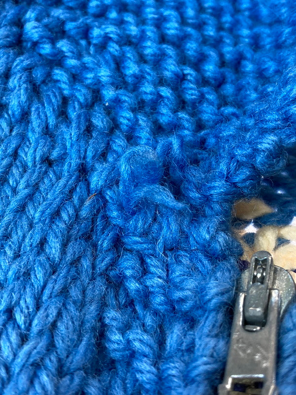 【現状渡し品】【メンズ】 VINTAGE ヴィンテージ 50-60S 飛行機柄カウチンニット 146-250427-ks-37-min サイズ：不明 カラー：ブルー 万代Net店