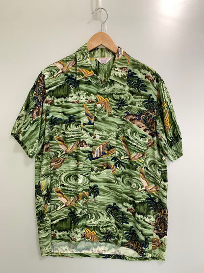 【中古品】【メンズ】 SPORTSWEAR スポーツウェア 60S RAYON SHIRT レーヨンシャツ トップス 146-250427-ks-03-min サイズ：M カラー：グリーン系 万代Net店