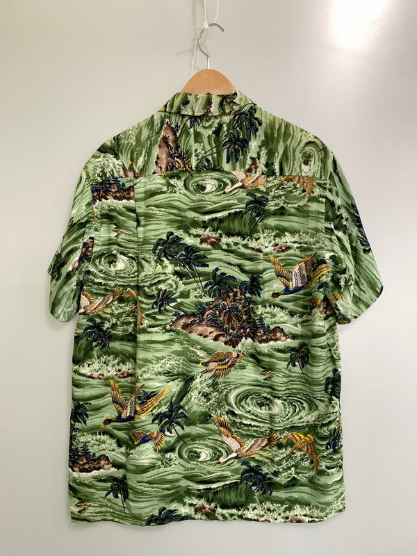 【中古品】【メンズ】 SPORTSWEAR スポーツウェア 60S RAYON SHIRT レーヨンシャツ トップス 146-250427-ks-03-min サイズ：M カラー：グリーン系 万代Net店