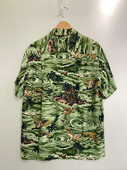 【中古品】【メンズ】 SPORTSWEAR スポーツウェア 60S RAYON SHIRT レーヨンシャツ トップス 146-250427-ks-03-min サイズ：M カラー：グリーン系 万代Net店