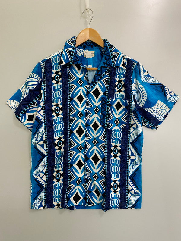 【中古品】【メンズ】 HUKILAU FASHIONS 70's ALOHA SHIRT アロハシャツ 半袖シャツ トップス 146-250501-yn-04-min サイズ：M カラー：ブルー系 万代Net店