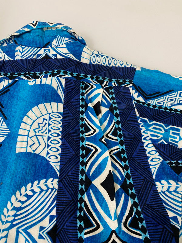 【中古品】【メンズ】 HUKILAU FASHIONS 70's ALOHA SHIRT アロハシャツ 半袖シャツ トップス 146-250501-yn-04-min サイズ：M カラー：ブルー系 万代Net店