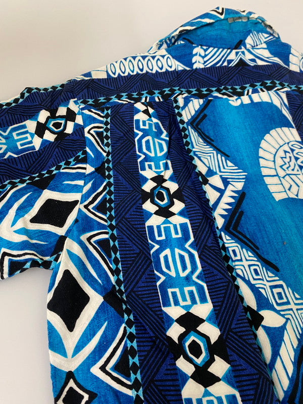 【中古品】【メンズ】 HUKILAU FASHIONS 70's ALOHA SHIRT アロハシャツ 半袖シャツ トップス 146-250501-yn-04-min サイズ：M カラー：ブルー系 万代Net店