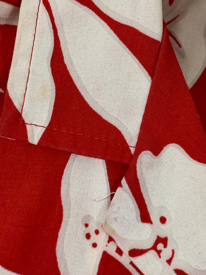 【中古品】【メンズ】 HONOLULU HARBOR ホノルルハーバー 80-90'S ALOHA SHIRT アロハシャツ 半袖シャツ ショートスリーブ 146-260416-AS-26-min サイズ：L カラー：レッド/ホワイト 万代Net店