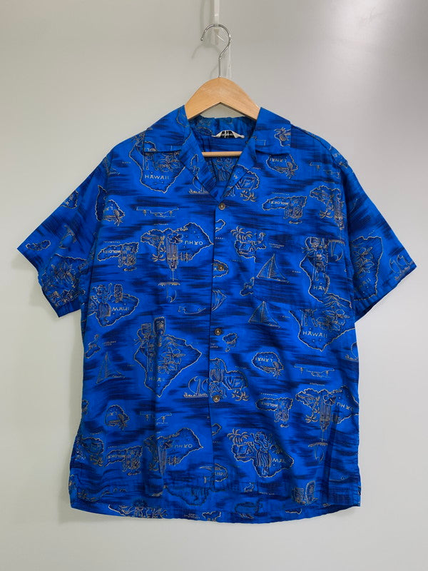 【中古品】【メンズ】 MADE IN HAWAII メイドインハワイ 60'S ALOHA SHIRT アロハシャツ トップス 146-250710-ks-80-min カラー：ブルー 万代Net店