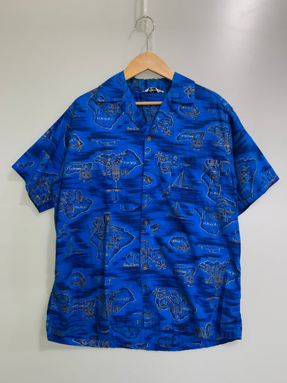 【中古品】【メンズ】 MADE IN HAWAII メイドインハワイ 60'S ALOHA SHIRT アロハシャツ トップス 146-250710-ks-80-min カラー：ブルー 万代Net店