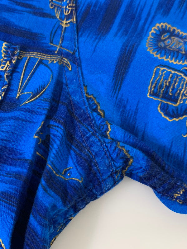 【中古品】【メンズ】 MADE IN HAWAII メイドインハワイ 60'S ALOHA SHIRT アロハシャツ トップス 146-250710-ks-80-min カラー：ブルー 万代Net店