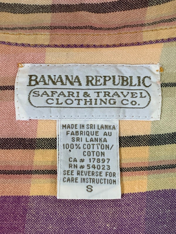 【中古品】【メンズ】 Banana Republic バナナリパブリック 80'S CHECK S S SHIRT チェックシャツ ショートスリーブ 146-250713-AS-43-min サイズ：S カラー：マルチカラー 万代Net店