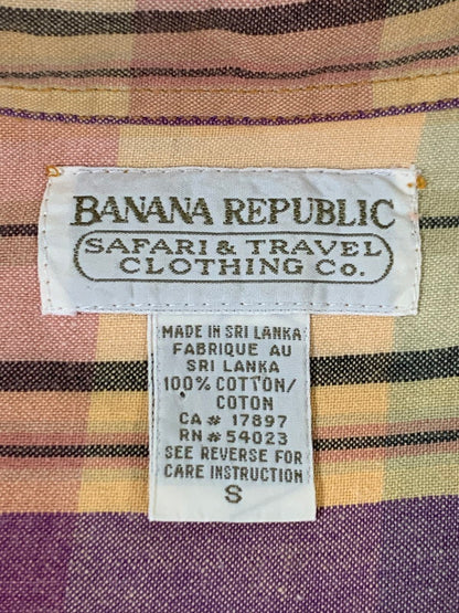 【中古品】【メンズ】 Banana Republic バナナリパブリック 80'S CHECK S S SHIRT チェックシャツ ショートスリーブ 146-250713-AS-43-min サイズ：S カラー：マルチカラー 万代Net店