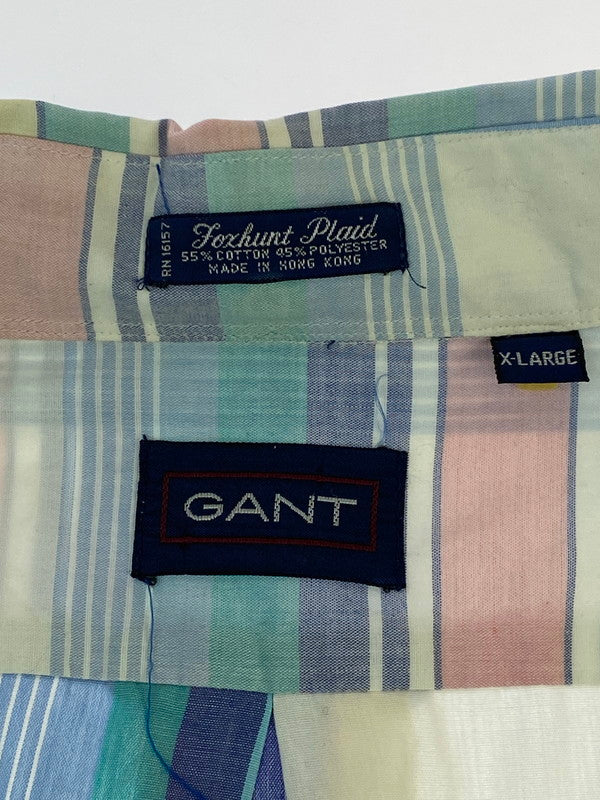 【現状渡し品】【メンズ】 GANT ガント 70-80'S CHECK SHIRT チェックシャツ 146-260110-zi-21-min サイズ：XL カラー：マルチカラー 万代Net店