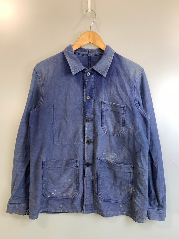 【現状渡し品】【メンズ】 VULCAIN ヴァルカン 50-60'S FRENCH WORK MOLESKIN JACKET ロングスリーブ 146-250428-AS-72-min カラー：ブルー系 万代Net店