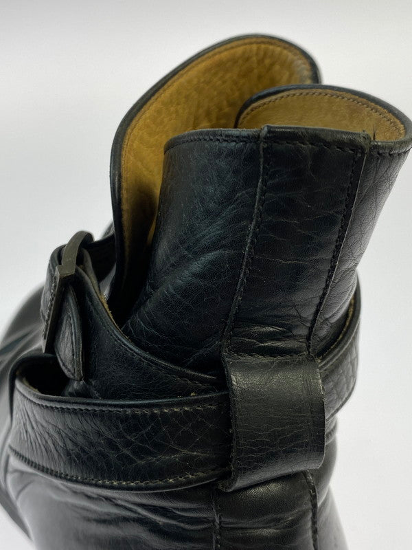 【現状渡し品】【レディース】 Burberrys バーバリーズ ジョッパーブーツ ストラップ レザーブーツ 靴 シューズ 167-250519-AS-18-min サイズ：4 1/2 カラー：ブラック 万代Net店