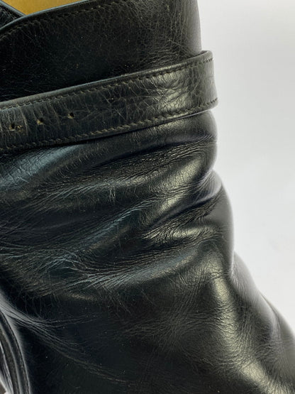 【現状渡し品】【レディース】 Burberrys バーバリーズ ジョッパーブーツ ストラップ レザーブーツ 靴 シューズ 167-250519-AS-18-min サイズ：4 1/2 カラー：ブラック 万代Net店