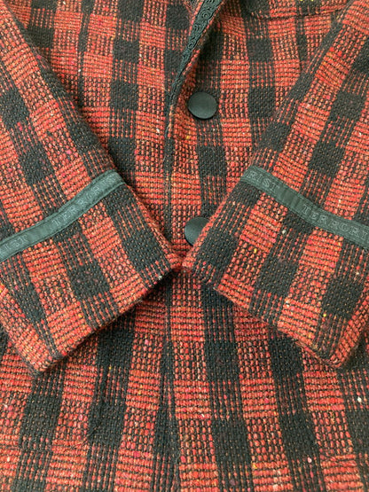 【中古品】【メンズ】 A CHILD OF THE JAGO イギリス製 WOOL CHECK JACKET ウールチェックジャケット 146-250503-ks-45-min サイズ：36 カラー：レッド/ブラック 万代Net店