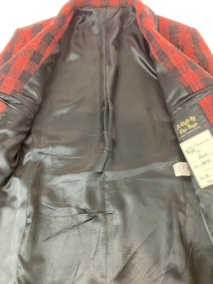 【中古品】【メンズ】 A CHILD OF THE JAGO イギリス製 WOOL CHECK JACKET ウールチェックジャケット 146-250503-ks-45-min サイズ：36 カラー：レッド/ブラック 万代Net店