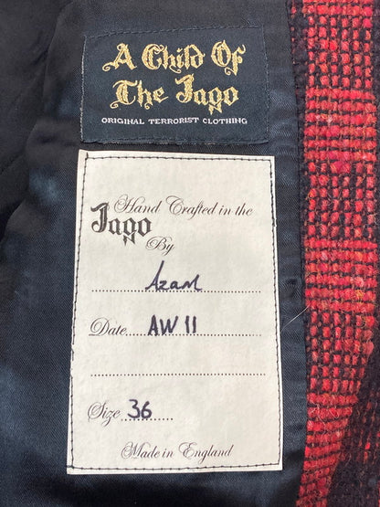 【中古品】【メンズ】 A CHILD OF THE JAGO イギリス製 WOOL CHECK JACKET ウールチェックジャケット 146-250503-ks-45-min サイズ：36 カラー：レッド/ブラック 万代Net店