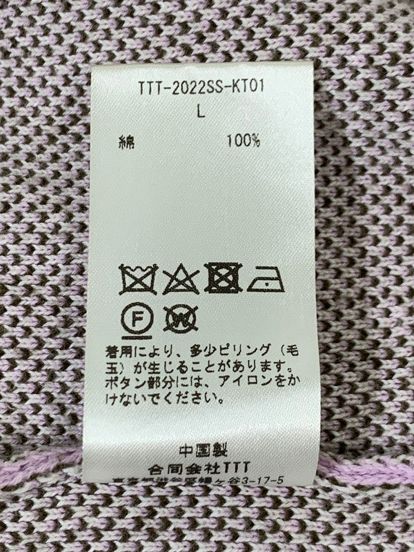 【中古品】【メンズ】 TTT_MSW ティーモダンストリートウェア FLOWER JACQUARD KNIT VEST TTT-2022SS-KT01 フラワー ジャガード ニット ベスト トップス 140-250627-jt-18-min サイズ：L カラー：パープル 万代Net店