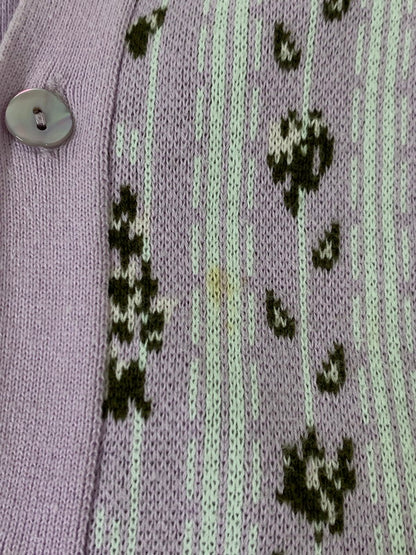 【中古品】【メンズ】 TTT_MSW ティーモダンストリートウェア FLOWER JACQUARD KNIT VEST TTT-2022SS-KT01 フラワー ジャガード ニット ベスト トップス 140-250627-jt-18-min サイズ：L カラー：パープル 万代Net店