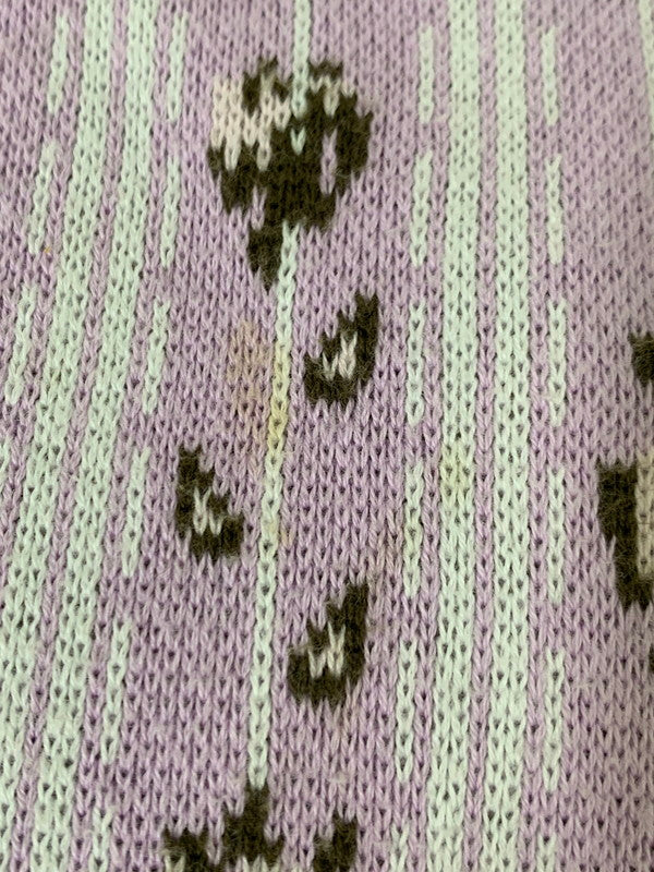 【中古品】【メンズ】 TTT_MSW ティーモダンストリートウェア FLOWER JACQUARD KNIT VEST TTT-2022SS-KT01 フラワー ジャガード ニット ベスト トップス 140-250627-jt-18-min サイズ：L カラー：パープル 万代Net店