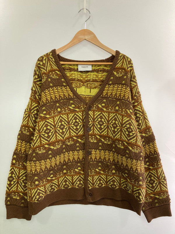 【中古品】【メンズ】 Iroquois イロコイ 279201 7GG COOGI TUCK KNIT CARDIGAN ニット カーディガン 140-250503-AS-1-min サイズ：2 カラー：ブラウン系 万代Net店