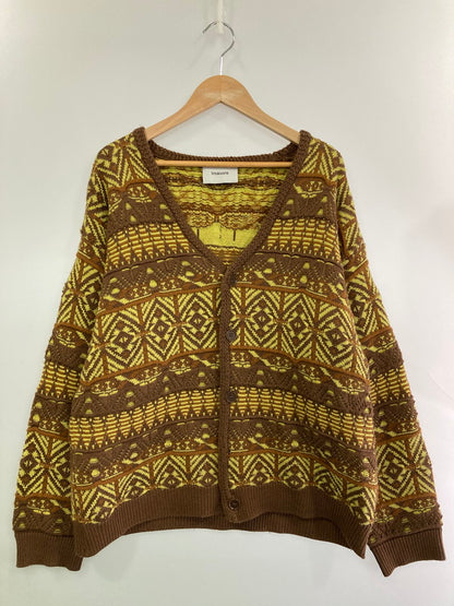 【中古品】【メンズ】 Iroquois イロコイ 279201 7GG COOGI TUCK KNIT CARDIGAN ニット カーディガン 140-250503-AS-1-min サイズ：2 カラー：ブラウン系 万代Net店