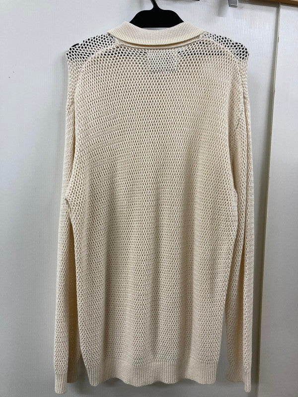 【中古品】【メンズ】 BEAMS ビームス FUTURE ARCHIVE ANTI VINTAGE KNIT POLO 11-12-0007-156 ヴィンテージ ニット ポロシャツ メンズ トップス 長袖 147-250728-em-12-min サイズ：L カラー：オフホワイト 万代Net店