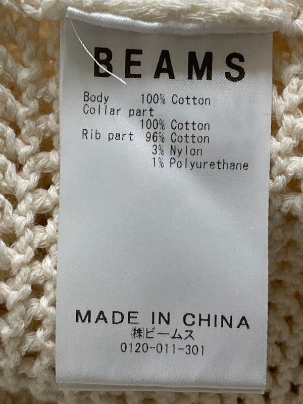 【中古品】【メンズ】 BEAMS ビームス FUTURE ARCHIVE ANTI VINTAGE KNIT POLO 11-12-0007-156 ヴィンテージ ニット ポロシャツ メンズ トップス 長袖 147-250728-em-12-min サイズ：L カラー：オフホワイト 万代Net店