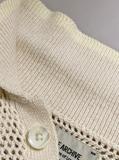 【中古品】【メンズ】 BEAMS ビームス FUTURE ARCHIVE ANTI VINTAGE KNIT POLO 11-12-0007-156 ヴィンテージ ニット ポロシャツ メンズ トップス 長袖 147-250728-em-12-min サイズ：L カラー：オフホワイト 万代Net店