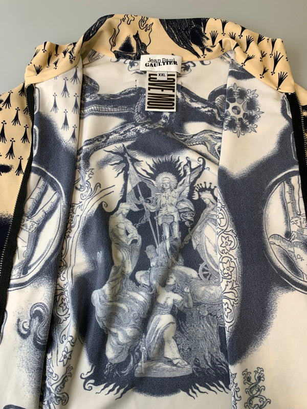 【中古品】【レディース】 Jean Paul Gaultier ジャンポール・ゴルチェ 23 15-F-TO123-J526-6359 THE HERALDRY TATTOO CROP TOP 168-250428-AS-68-min サイズ：XXL カラー：ベージュ/ブラック系 万代Net店
