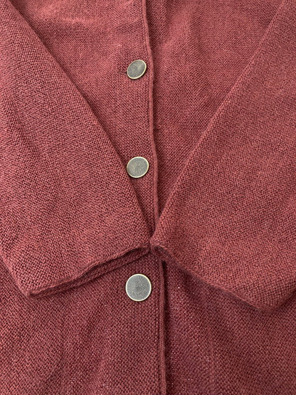 【中古品】【メンズ】 PERUVIAN CONNECTION CARDIGAN ペルビアンコネクション アルパカ カーディガン トップス ペルー製 146-250517-yn-13-min サイズ：L カラー：ブラウン系 万代Net店