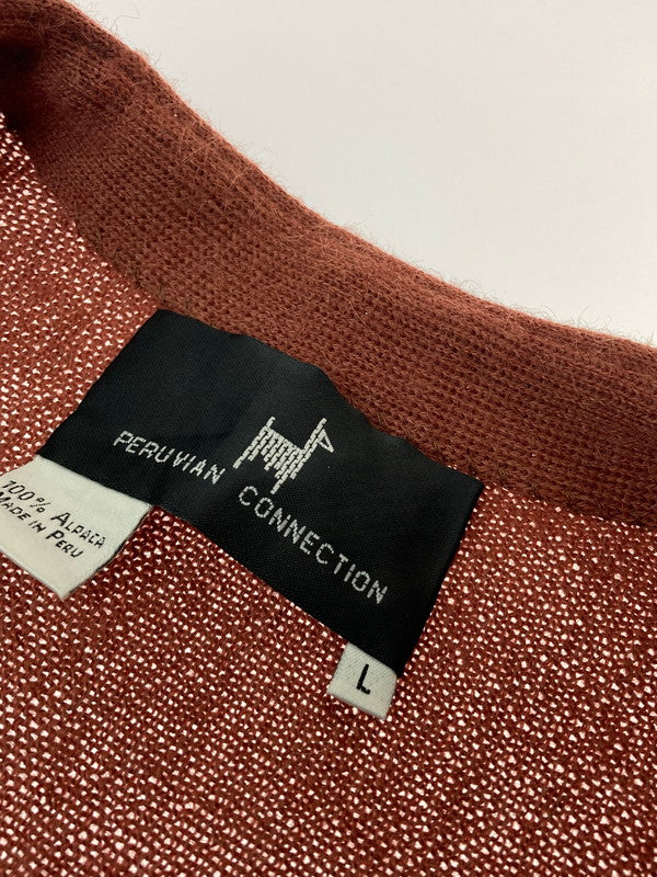 【中古品】【メンズ】 PERUVIAN CONNECTION CARDIGAN ペルビアンコネクション アルパカ カーディガン トップス ペルー製 146-250517-yn-13-min サイズ：L カラー：ブラウン系 万代Net店