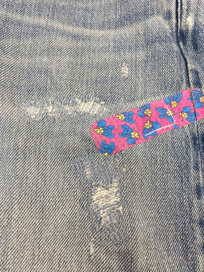 【中古品】【メンズ】 HYSTERIC GLAMOUR ヒステリックグラマー DAMAGE DENIM PANTS 02172AP06 ダメージデニムパンツ ボトムス 151-260709-yn-25-min サイズ：30 カラー：ライトインディゴ 万代Net店